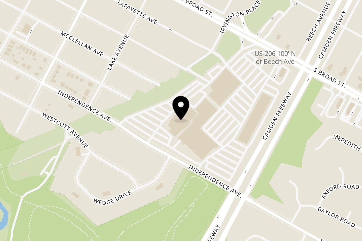 Map showing the location of La Lucci Pizza on 2465 S Broad St in Hamilton Township